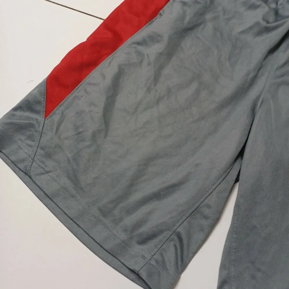 Nike Dri Fit Big Boy Extra Large Short Grey Red Stretch Elastic Waist Pull On XL